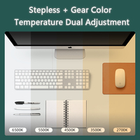 Lampe de bureau LED blanche minimaliste pour salle de lecture, protection oculaire, gradation 5 niveaux, commande tactile, design anti-reflet, couleur réglable