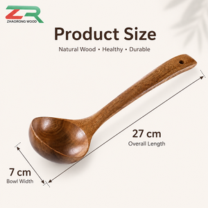 Cuchara de Café de Madera Natural con Baño de Oro, Mango Largo, Anti-Rayaduras, Segura <span class=keywords><strong>para</strong></span> Utensilios de Cocina, Resistente al Calor, 27cm, Inoxidable, Inodora, <span class=keywords><strong>para</strong></span> Cocina - Product Image 2