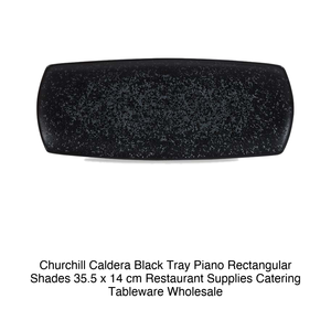 Plat de service rectangulaire noir Caldera 35,5 × 14 cm, modèle Churchill Shades Zccanrpm1 - Product Image 2