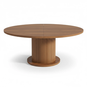 Table de salle à manger ronde de 59 pouces pour 6 personnes, meubles de salle à manger, table de restaurant, table de <span class=keywords><strong>cuisine</strong></span> avec base en bois pour <span class=keywords><strong>cuisine</strong></span>, salon - Product Image 6