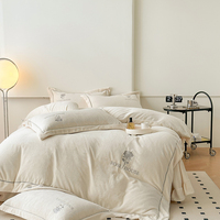 Ensemble de literie 4 pièces en velours de lait doux et respectueux de la peau, housse de couette et taies d'oreiller en polyester teint réactif