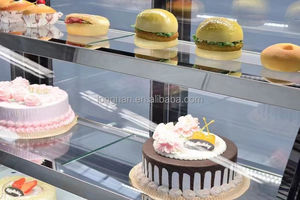 Attrezzature da forno pasticceria negozio di raffreddamento ad aria <span class=keywords><strong>porta</strong></span> di vetro 4 strati torta di <span class=keywords><strong>frutta</strong></span> Sandwich Display frigo vetrina - Product Image 3