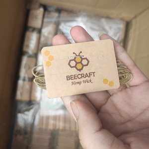 पर्यावरण के अनुकूल हेम्प रोल 5ft 1 मिमी हेम्प विक धूम्रपान के लिए कस्टम लेबल के साथ बीसवैक्स में डूबा हुआ - Product Image 6