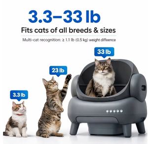 Caja de Arena Eléctrica para Gatos de Diseño Abierto de 65L, Duradera, de PP + ABS + POM, con Monitoreo Inteligente, Limpieza Automática y Control de Olores - Product Image 5