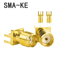 Adaptador de Conector RF de Cobre RP SMA SMA-KE/KWE/KHD, Hembra a Macho, para Montaje en PCB con Borde de Soldadura, Recto o en Ángulo Recto