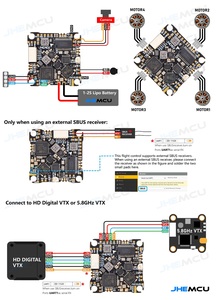 Controlador de Dron JHEMCU F411ELRS AIO 4 en 1 ESC 2.4G M3 25.5X25.5mm Metal OSD BLHELI_S 1-2S 12A, Juguetes RC, Hecho en Guangdong, China - Product Image 4