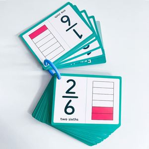 Fournitures scolaires, aides pédagogiques pratiques pour l'enseignement des mathématiques, cartes à code couleur pour l'éducation précoce, outil d'apprentissage, jeu de fractions, cartes flash - Product Image 5