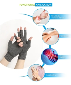 ถุงมือสำหรับผู้หญิงถุง<span class=keywords><strong>มือ</strong></span>ข้ออักเสบข้อ<span class=keywords><strong>มือ</strong></span>สำหรับกายภาพบำบัดป้องกันการลื่นและกายภาพบำบัดสีเบจ - Product Image 4