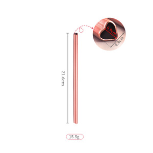 Paja de acero inoxidable 304, Pajita Rosa romántica en forma de corazón, bebida, té de la leche, fácil de limpiar con paja de regalo a mano, Día de San Valentín - Product Image 5