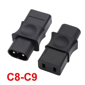 Convertisseur IEC320 C8 Mâle vers <span class=keywords><strong>C9</strong></span> Femelle, Adaptateur Secteur CA, Convertisseur <span class=keywords><strong>de</strong></span> Prise CA IEC 2 Broches <span class=keywords><strong>C9</strong></span> Femelle vers C8 2 Broches Figure 8 Mâle - Product Image 1