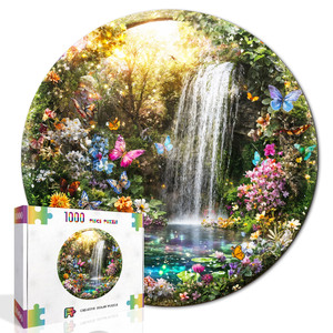 Puzzle artistique floral en fleurs 1000 pièces en carton, jouet DIY avec impression couleur pour la décoration du salon et cadeau de vacances - Product Image 1