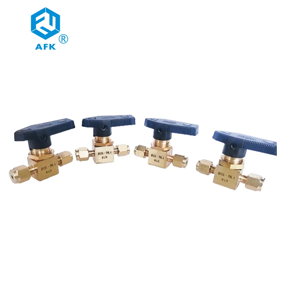 AFKLOK PN6.4 1/8 "in ottone doppio puntale valvola a sfera pannello montato a 2 vie per bassa temperatura Media manuale di potenza OEM supportato