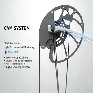 Лук блочный для точной стрельбы из алюминия 6061, обработанный на ЧПУ, для правой руки, регулируемая сила натяжения 30-70 фунтов, скорость 320 футов/с - Product Image 3