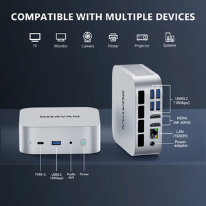 Nuevo Mini <span class=keywords><strong>PC</strong></span> Intel Core Ultra 9 185H con IA, DDR5, Windows 11, Gráficos Arc, Triple Pantalla, WiFi 6, Doble LAN, SSD NVMe, Computadora Empresarial - Product Image 4