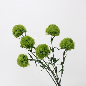 Clavel verde flor artificial goma suave Bola <span class=keywords><strong>de</strong></span> cebolla sensación hidratante Bola <span class=keywords><strong>de</strong></span> <span class=keywords><strong>Pelo</strong></span> planta paisaje decoración flor - Product Image 2