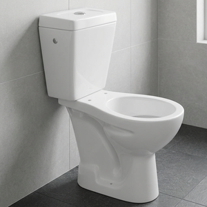 WC complet en céramique blanche, deux pièces, avec siège de toilette, à fixation murale, siphon en P, pour salle de bain - Product Image 2