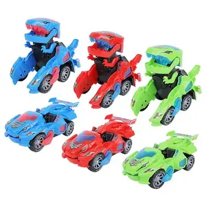 HOT Electric Dinosaur Transform Deformação Veículo Toy Cars Robot Automatic Bump and Go With 4D Light Music Brinquedos Impressionantes