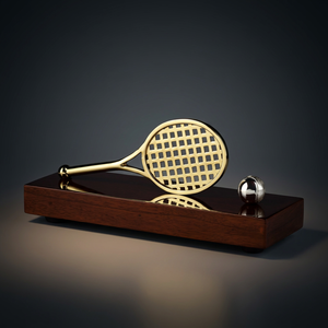 Trophée de tennis portable en laiton gravé, souvenir - Product Image 2