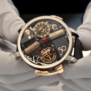 <span class=keywords><strong>Orologio</strong></span> Meccanico di Lusso con Tourbillon, Quadrante Scheletrato a 3 Assi, <span class=keywords><strong>Automatico</strong></span> in <span class=keywords><strong>Oro</strong></span> Rosa con Cinturino in Pelle, Sportivo da Uomo - Product Image 3