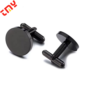 2023パーソナライズされたカスタムロゴステンレス鋼ラウンドブランクシルバーシャツ用高品質カフスボタン - Product Image 4