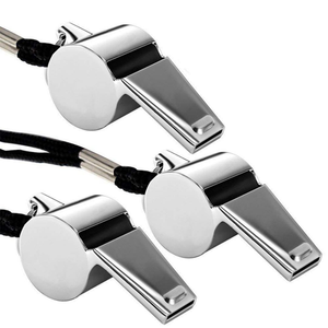 Sifflet de sport en métal, sifflet d'arbitre en acier inoxydable avec cordon, utilisation en extérieur, fournitures sportives en plastique - Product Image 1
