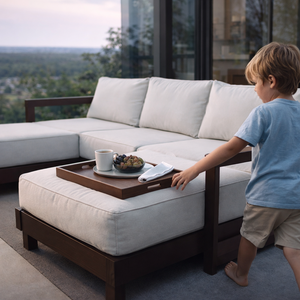 Ensemble <span class=keywords><strong>de</strong></span> canapés <span class=keywords><strong>de</strong></span> <span class=keywords><strong>jardin</strong></span> en aluminium, moderne et luxueux, résistant aux intempéries, avec sièges profonds, pour terrasse, balcon, véranda - Product Image 4