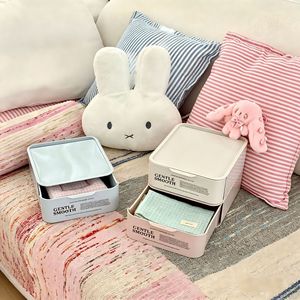 Stackable Desktop Storage Box Drawer Style Office Organizer Rectangle PP Material Desk Use Neatening Storage - Product Image 5