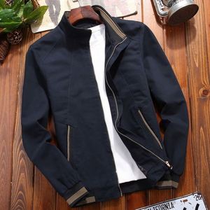 Chaqueta de Primavera/Otoño para Hombre, de Algodón Lavado, Talla Grande, Delgada, Juvenil, Informal, Estilo Béisbol, con Cuello Alto, para Trabajo - Product Image 3