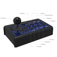 Manette de combat d'arcade filaire USB 7 en 1 pour PS4/SWITCH/P3/PC/série Android/XBoxesOne(S)/contrôleur 360 TP4-1886