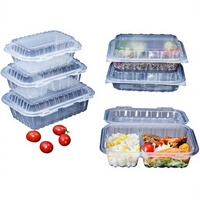 Conteneur alimentaire jetable en plastique PP de qualité alimentaire, style américain, monobloc, pour plats à emporter, boîte à lunch rapide, écologique, rectangulaire