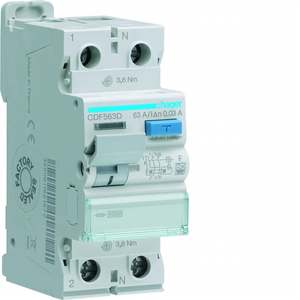 CDF563D Personalizzabile con Hagers RCCB 1P+N 63A tipo F 30mA 2 moduli - Product Image 1