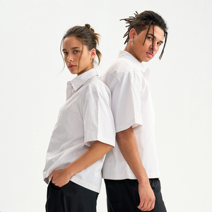 Nuovo modello estivo da <span class=keywords><strong>uomo</strong></span> camicia corta con bottoni di flanella Casual manica corta con abito svasato a righe squadrate stampa a quadri <span class=keywords><strong>oversize</strong></span> - Product Image 3