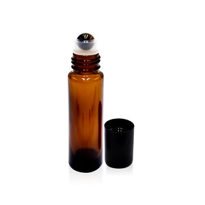 Emballage cosmétique, flacon en verre à bille d'huile essentielle ambrée colorée, 100 pièces, sérum pour le soin de la peau, estampage à chaud - Product Image 3