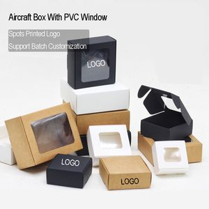 Kotak Kemasan Kartu Kertas Kerajinan Hadiah Kecil Dengan Jendela PVC Kotak Hadiah Kertas Kraft Mengkilap Kustom untuk Sabun Batang - Product Image 2