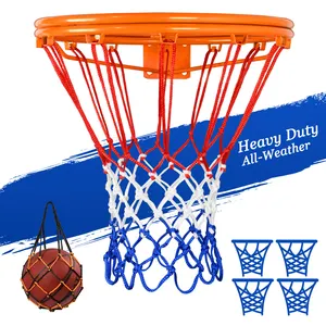 מקצועי סטנדרטי חיצוני אנטי uv נגד גשם כבד 3 צבעים 12 חישוקי כדורסל רשתות