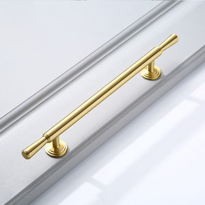 Toptan katı altın pirinç kolları dolap çekmece çeker modern basit ışık lüks donanım aksesuarları - Product Image 5