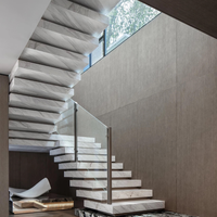 TAKA Escalier personnalisé Escalier en marbre Qualité supérieure ou en bois de chêne avec escalier en verre trempé