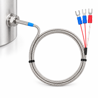 Capteur de température PTFE résistant aux acides et aux alcalis, anti-corrosion, Pt100, personnalisable OEM, IP65, argent électrolytique, tétrafluoro