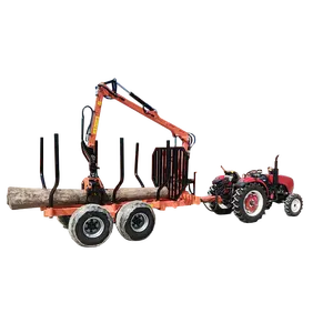 Remolque hidráulico de carga de troncos ATV 4x4 cargador de troncos de madera remolque de madera remolques de madera a la venta con grúa/tractor
