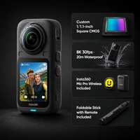 Kit de Creador Insta360 X6, Cámara 360, Micrófono Pro, Control Remoto Inalámbrico Plegable, 8K30fps, Resistente al Agua hasta 20m