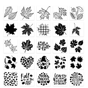 Plantillas de pintura con tema de hojas, plantilla de pintura hueca para mascotas, plantilla de hojas de <span class=keywords><strong>graffiti</strong></span> pintada a mano DIY - Product Image 5