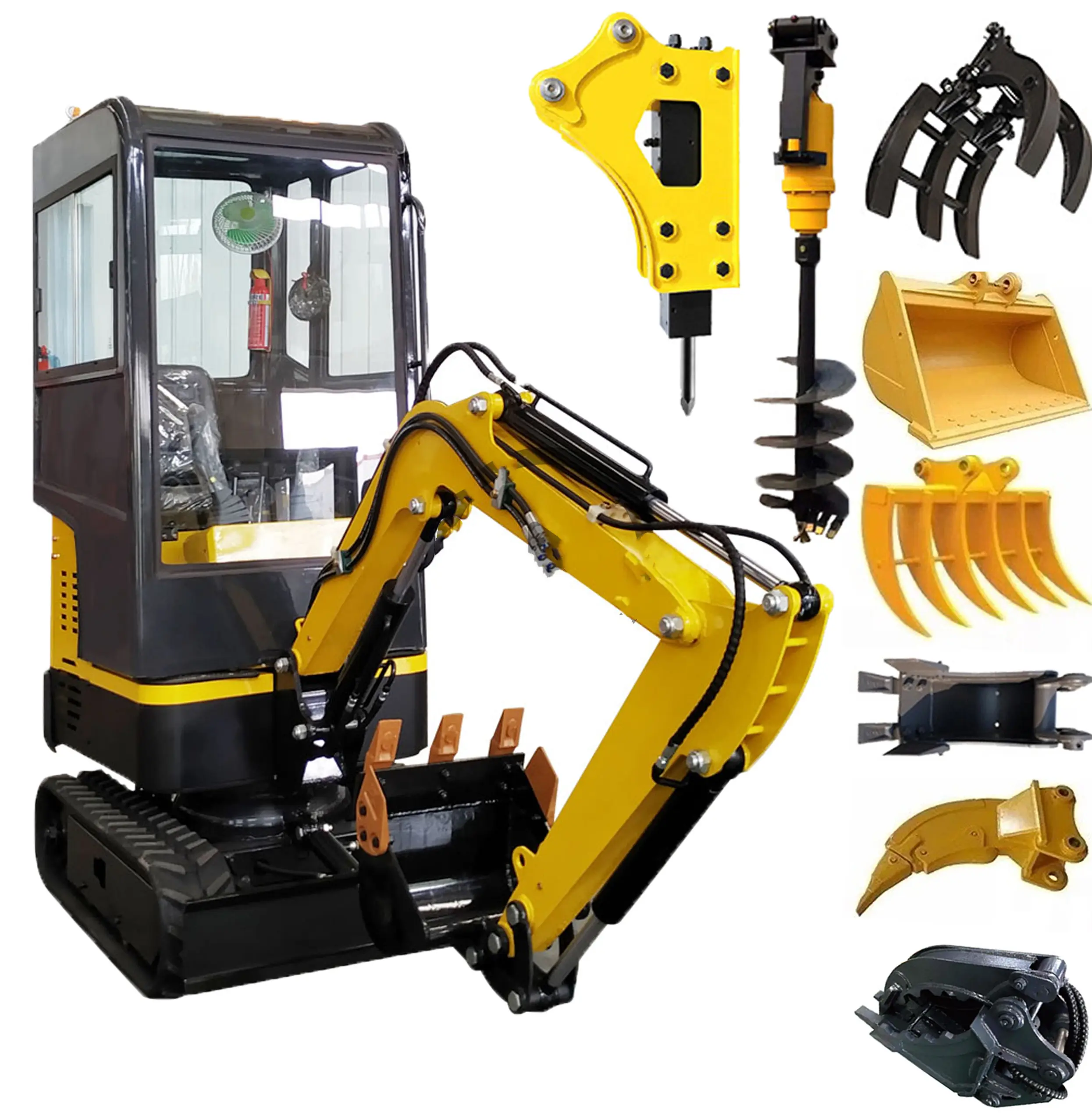 1 Tấn Miễn Phí Vận Chuyển Mini Nhỏ Digger CE/EPA/EURO 5 Trung Quốc Bán Buôn Nhỏ Gọn Mini Máy Xúc Giá Với Xô Ngón Tay Cái Để Bán