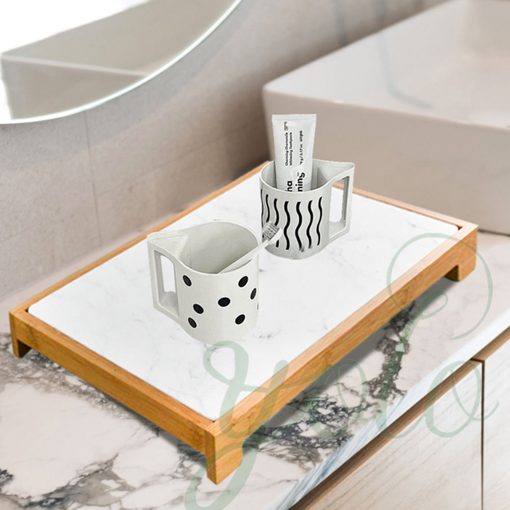 bamboo dish rack with diatomite stone