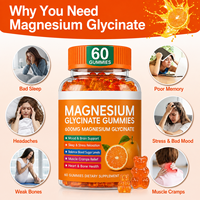 Permen Kunyah Magnesium Glycinate Penyerapan Tinggi Label Pribadi OEM, Mendukung Tidur, Mengurangi Stres & Relaksasi Otot untuk Dewasa, Tanpa Gula
