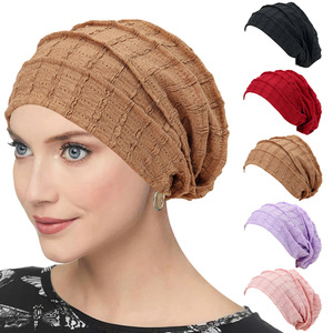 Bonnet chimio extensible doux en gros, couleur unie, bonnet intérieur, hijabs, bonnet musulman, foulards pour la tête, turban, chapeau, bonnets - Product Image 1