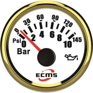 Manómetro de Presión de 52 mm para Conversión de Yates, Barcos, Vehículos Recreativos y Automóviles, 0-10 Bar, 10-184 Ohmios - Product Image 3