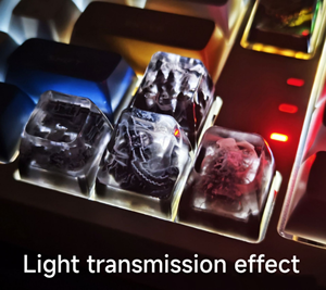 Mechanische Tastatur mit personalisierten Resin-Keycaps (transparent, maßgefertigt, langlebig) für Gaming mit <span class=keywords><strong>SAR1</strong></span>-Höhenprofil-Tasten - Product Image 6