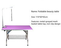 Kingtale-Table de toilettage pliante en acier inoxydable pour animaux domestiques