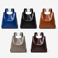 Sac à dos en cuir PU pour femmes, grande capacité, sac à bandoulière, sac de voyage bleu tendance, sac fourre-tout convertible, sac à dos décontracté pour tous les jours