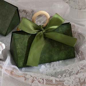Boîte cadeau de bonbons de <span class=keywords><strong>mariage</strong></span> vintage avec ruban pour boîte de confettis de fête Boîte d'emballage de bonbons au chocolat de luxe - Product Image 1